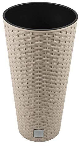 Prosperplast Maceta Rato de 15,5 litros con Inserto 25 x 25 x 47,6 cm en Color Mocca, 15.5 litros