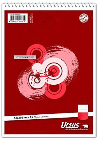 Ursus Basic 040539000 Stenoblock - A5, 40 Blatt, 70g/qm, liniert