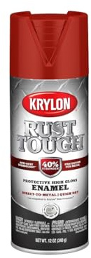 Krylon K09230007 'Rust Tough' Cherry Red Rust Preventive Enamel - 12 oz. Aerosol