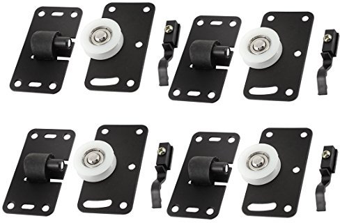 sourcing map Ensemble de roulette de porte coulissante placard Armoire 30 mm de diamètre en Nylon Blanc 4 Set