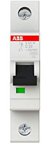 ABB Protecta Plus S201M-C20 Miniature Circuit Breaker • 1 Pole • 20A • Type C • 253V AC • 10kA Breaking Capacity • DIN Rail MCB • System Pro M Compact S200M • Circuit Protection • 2CDS271001R0204
