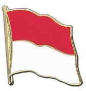 Monaco Flaggen Pin, monegassische Fahne 2x2cm, MaxFlags®