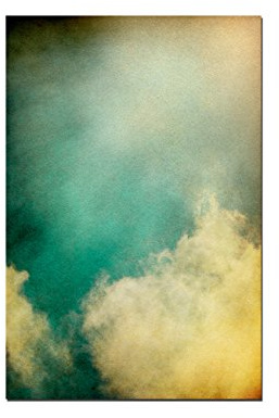 Augenblicke Wandbilder 120x80cm - Fotodruck auf Leinwand und Rahmen Wolken Schleier grün abstrakt - Leinwandbild auf Keilrahmen modern stilvoll - Bilder und Dekoration