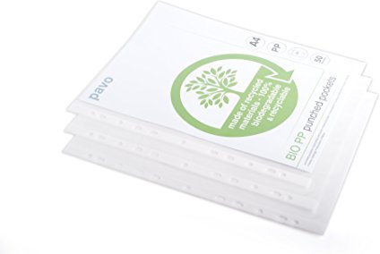 PAVO A4 60 Mikron Premium Eco/biologisch abbaubar gelocht Taschen mit 11 Löcher