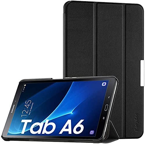 EasyAcc Ultra Dünn Hülle für Samsaung Galaxy Tab A6 10.1 2016, mit Standfunktion und Auto Sleep/Wake Up Funktion Slim Leder Case Perfekt kompatibel für Galaxy Tab A6 10.1 Zoll T580/ T585,Schwarz