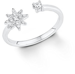 s.Oliver Damen-Ring Polar-Stern 925 Silber rhodiniert Zirkonia weiß Gr. 50 (15.9)-2012533
