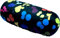 COVERBAGBCN - Rundes Anti-Stress-Entspannungskissen | Entlastung der Hals- und Lendenwirbelsäule | Komfortable Pelletbefüllung |Lycra-Stoff| Maschinenwaschbar | 35x15 cm (Schwarz mit farbigen Punkten)