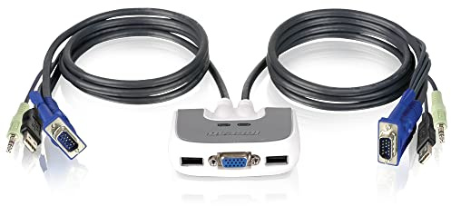 IOGEAR 2 Port PS/2 KVM Switch w/integrierter 6 ft Kabel