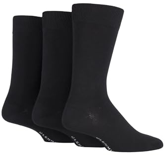 Glenmuir Mens Plain Bamboo Socks 3 Pack | Soft, Breathable, Cooling, Colourful, Classic, Comfortable, Everyday Wear, Work/Casual, Multipack