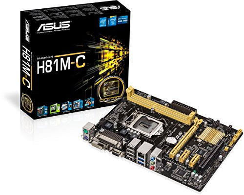 Asus H81M-C Mainboard Sockel LGA 1150 (micro-ATX, Intel H81, 2x DDR3 Speicher, 2x SATA III, VGA, DVI-D, 2x USB 3.0)