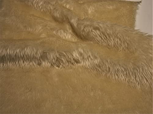 Einfarbig Spass Kunstpelz Stoff Material Elfenbein - Beige, 1Mtr - 150cm x 100cm