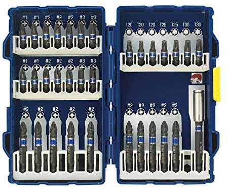 Irwin 1923437 Impact Rated Screwdriver Bit Set, 1/4 Hex Bit Holder, 25mm/50mm, 32 Pieces