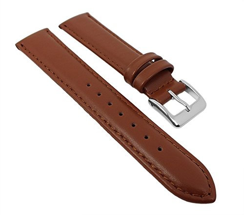 Herzog Uhrenarmband Seidenkalb Leder Band Braun 26705S, Stegbreite:18mm