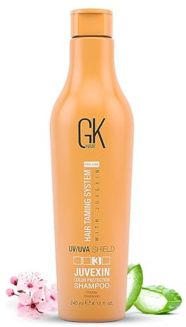 GKhair Shield Shampoo 240 ml – Sulfatfreies Keratin Shampoo für coloriertes und geschädigtes Haar, feuchtigkeitsspendend, mit UV-Schutz, sanfte Haarpflege, Anti-Frizz