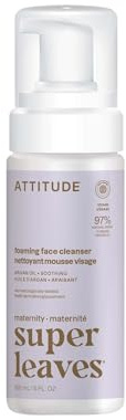 ATTITUDE Pregnancy Foaming Face Cleanser, EWG Verified, Dermatologically Tested, Plant and Mineral-Based, Vegan Maternity Products, Argan Leaf Extract, 5 Fl Oz
