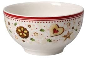 Villeroy & Boch Winter Bakery Delight Bol avec motifs étoiles filantes, Porcelaine Premium, Blanc/Rouge