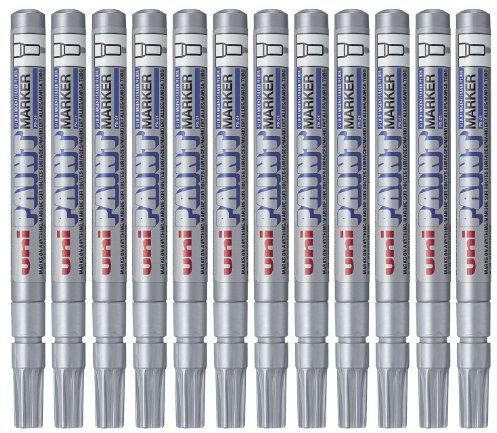 Uni-ball Paint Marker with Fine Bullet Tip - Silver (Pack of 12)