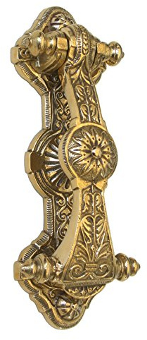 Castelion® Large Solid Brass Sunflower Door Knocker | Traditional Victorian Style | High Quality Decorative Home Accessories | Ornate Door Knocker for Front Door | Easy to Install | 24cm (9.5)