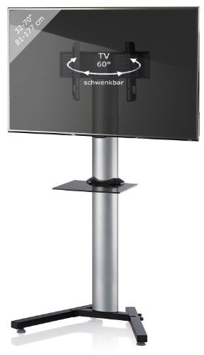 VCM Universal TV Fernseh Ständer Standfuß Fernsehständer Alu Stadino Maxi ZW Silber