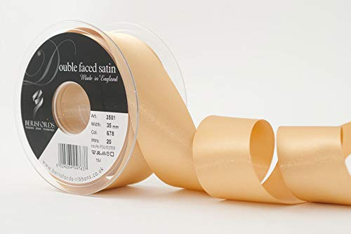 Berisfords 3501 35mm 678 Honey Gold Double Satin Ribbon x 20mtr, 35 mm
