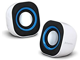 Atlantis Sound Power 440 Mini-Casse Stereo Amplificate, Bianco