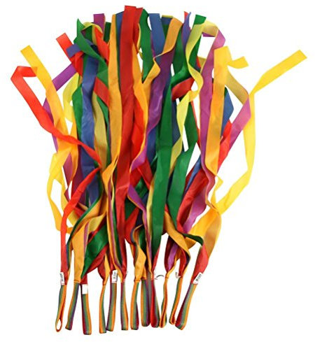 Nuolux 12pcs Rainbow Dance Ribbons - Coloured Ribbons (Multi-Colour)