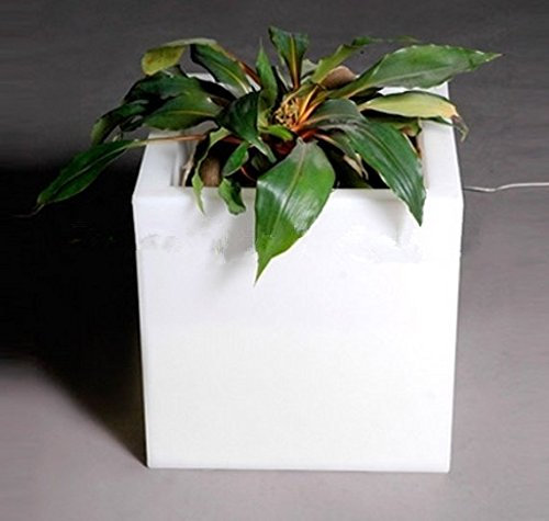 GOWE Pot de fleurs carré lumineux à LED étanche 40 cm 16 couleurs