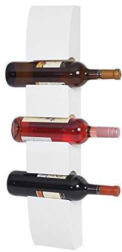 Mendler Weinregal Colmar, Flaschenregal Wandregal Holz-Flaschenhalter, für 3 Flaschen 54x13x9cm - weiß