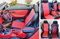 TOPCAR ATHENS 1+1 Autositzbezüge, Kunstleder mit Synthetik Rückseite Oberfläche, Auto Sitzbezüge, ROT SCHWARZ & SCHWARZ.