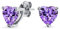 Orecchini A Perno A Forma Di Cuore Con Zirconi Cubici Viola 1CT Per Donne Argento Sterling .925 Con Ametista Simulata