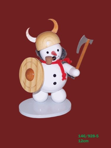 Rudolphs Schatzkiste Räuchermann Schneemann Wikinger Höhe 13cm NEU Rauchmann Räucherfigur Räucherkerze Figur Holz Seiffen Erzgebirge Holz Rauchfigur Dekoration Weihnachten