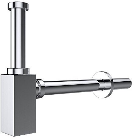 Durovin Bathrooms Chrome Plated Solid Brass Waste Bottle Trap Adjustable Height and Outlet Square Shape S06