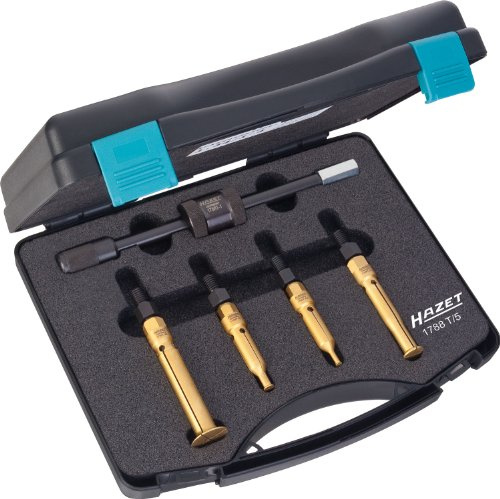 HAZET Innenauszieher-Satz 1788T/5, 5-teilig, Flexibler Werkstoff | 1160 g, 5-teilig, Antrieb 260020 Satz , Sortiment (Abzieher , Auszieher),, Flexibler Werkstoff, Einfach in der Handhabung