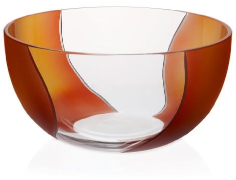 Schale Obstschale Salatschüssel Elements Orange Rot D 22,5 cm Kristall
