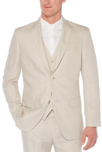 Perry Ellis herr linne kostym jacka blazer
