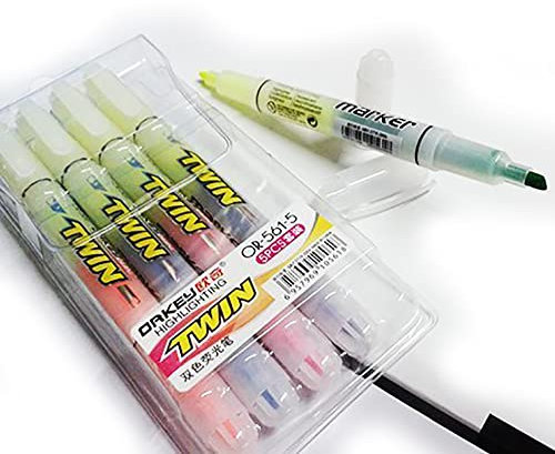 or-561–5 A 5 Stück Bright fluoreszierende Farben Twin highlighters- kaufen 1 get 1 kostenlose Angebot.
