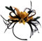 Fascinator mit Federn, Schwarz und Gold