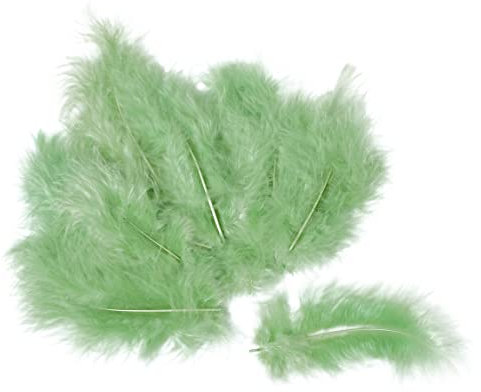 VBS 15 Marabufeder 10cm Federn zur Deko flauschig Ostern Deko Gestecke Kränze Grün
