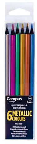 CAMPUS Universität Metallic – Dreieckig Metallic Farbstifte (6 Einheiten)