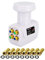 Premium X Quad LNB - 4Fach - für 4 Teilnehmer - 4K Full HD - mit Wetterschutz und LTE Filter + 8X F-Stecker für Satellitenschüssel Digital TV Fernseher SAT Receiver - Weiß