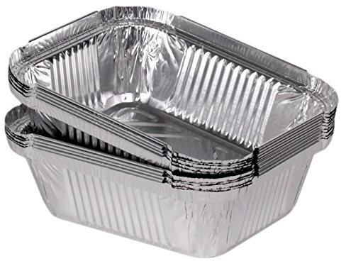 100 bandejas de aluminio cuadrado modelo Madrid 145 x 120 x 40 mm/470 ml (L-Borde) - plato de aluminio cubierta trasera de aluminio recipientes de aluminio bandeja para Gastro cáscara de barro diseño de bandeja para horno fuente para horno con retroiluminación diseño de fuentes lasañas cáscara molde para horno Pasta comestible para hacer Pasta de postre o para postre tarta de postre o para