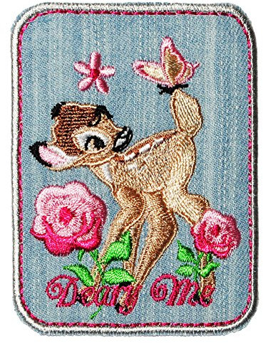 alles-meine.de GmbH Bügelbild - - REH Bambi - 6,8 cm * 8,5 cm - Aufnäher Applikation - Rehe/Hirsch - gestickter Flicken - Jungen & Mädchen - Waldtier - Hirsche - Rehkitz / ..