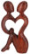 GURU SHOP Holzfigur, Statue, Deko Objekt Feng Shui 20 cm - Liebe/Dunkelbraun, Dekoobjekte
