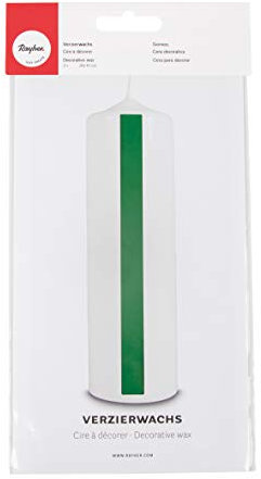 RAYHER HOBBY Rayher 3103729 Verzierwachs, grün, 2 Verzierwachsplatten 20 x 10 cm, Wachsfolie zum Kerzen verzieren, Kerzenwachs, Wachsfolie