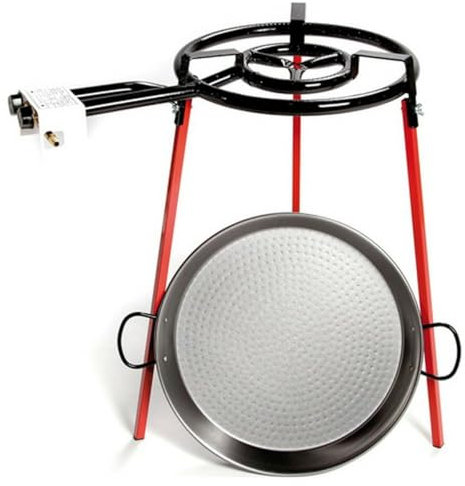 Vaello La Valenciana 6040 Ecoset with 1 Burner 400 Mm, Grill Pan Square Legs 46 Cm, Steel, Black