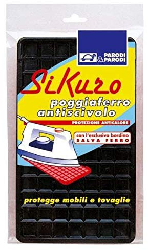 Poggiaferro da stiro SIKURO, supporto per ferro da stiro antiscivolo, superficie di appoggio per ferro da stiro lavabile, colore nero, utilizzabile anche come sottopentola art. 210 Parodi&Parodi