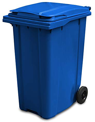 Yellowshield 360 Litre Wheelie Bin - Blue, Larger Household Size - EN 840 standard, Largest 2 Wheeled Bin Available Size 585 (w) x 880 (d) x 1264 (h) mm