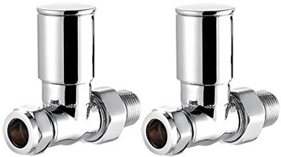 Modern Chrome Straight Towel Radiator Valves 10mm Central Heating Taps