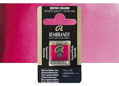 Talens : Rembrandt Watercolour Paint : Half Pan Quinacridone Rose