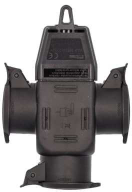 UNITEC Schuko-3-Wege-Kupplung mit Klappdeckel, IP44, schwarz